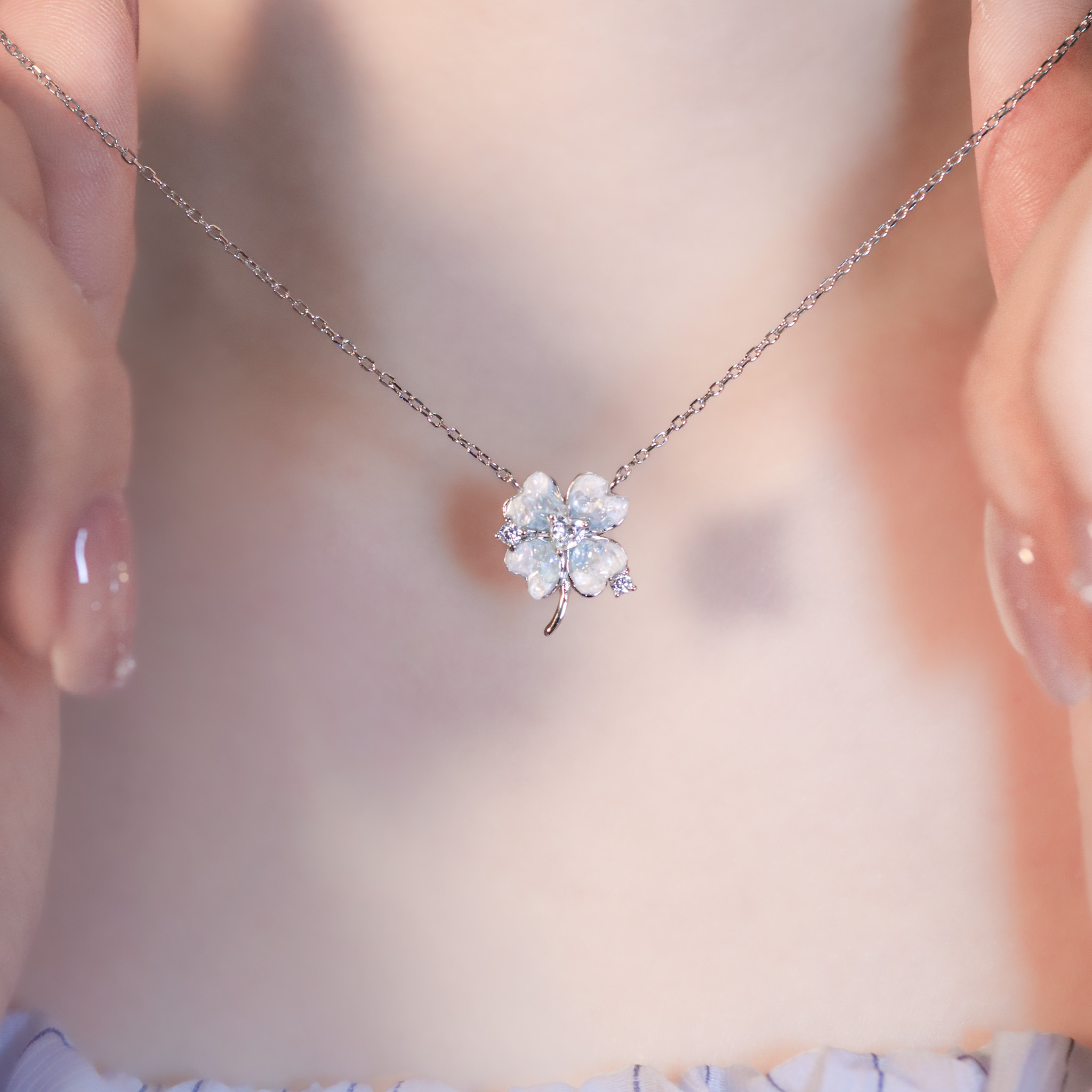 | 925純銀・厚鍍白金 | 漫藍幸福小夢項鍊 | NE1453 |