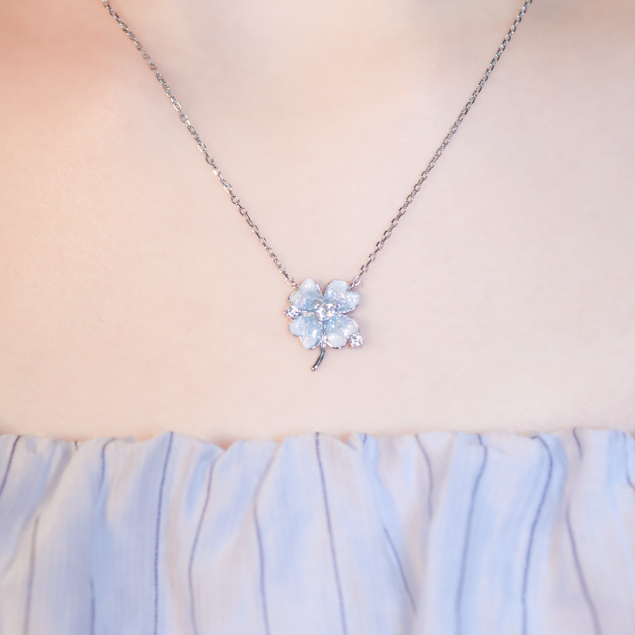 | 925純銀・厚鍍白金 | 漫藍幸福小夢項鍊 | NE1453 |