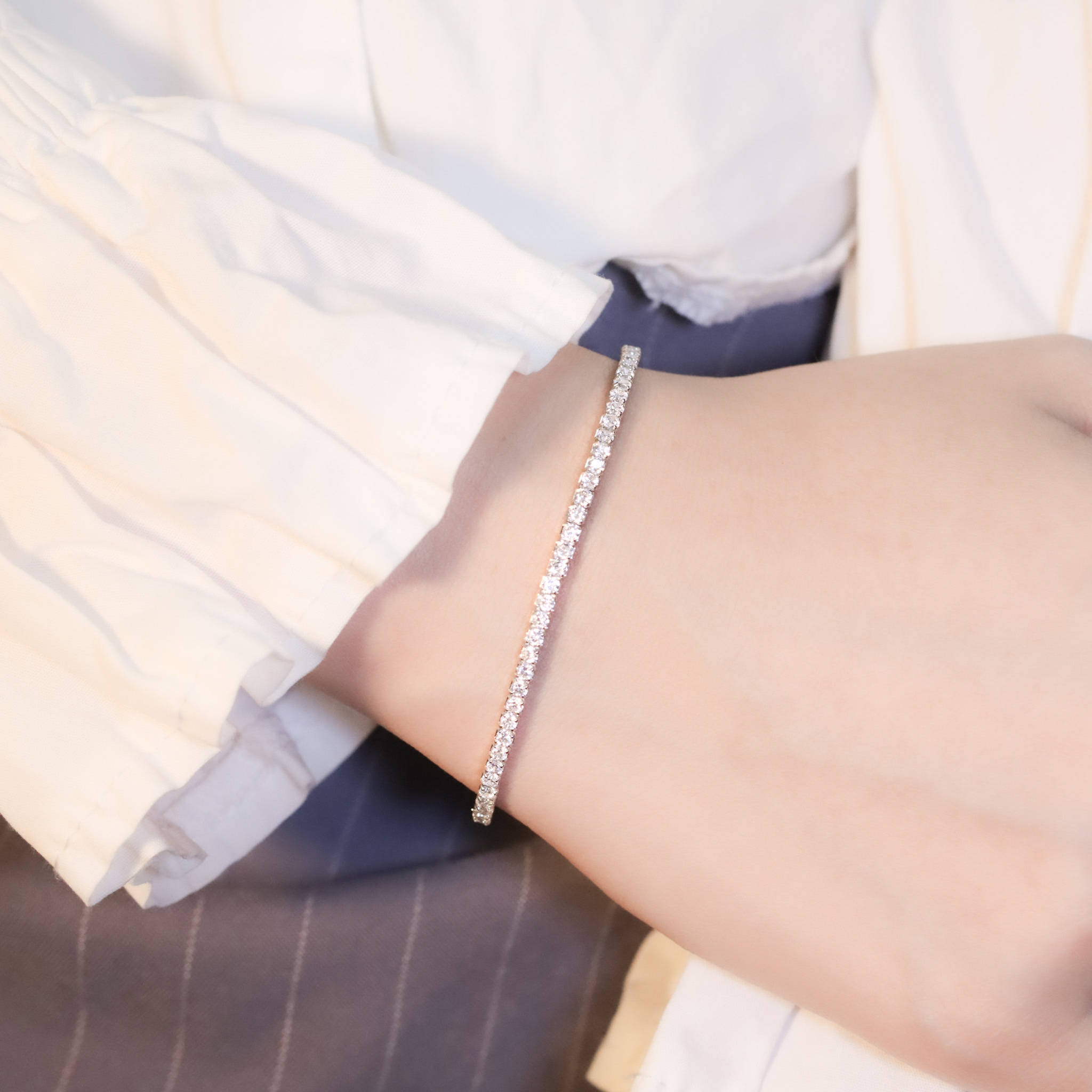 | 925純銀・厚鍍白金 | 純白精靈手鏈2.0 | BR1382 |