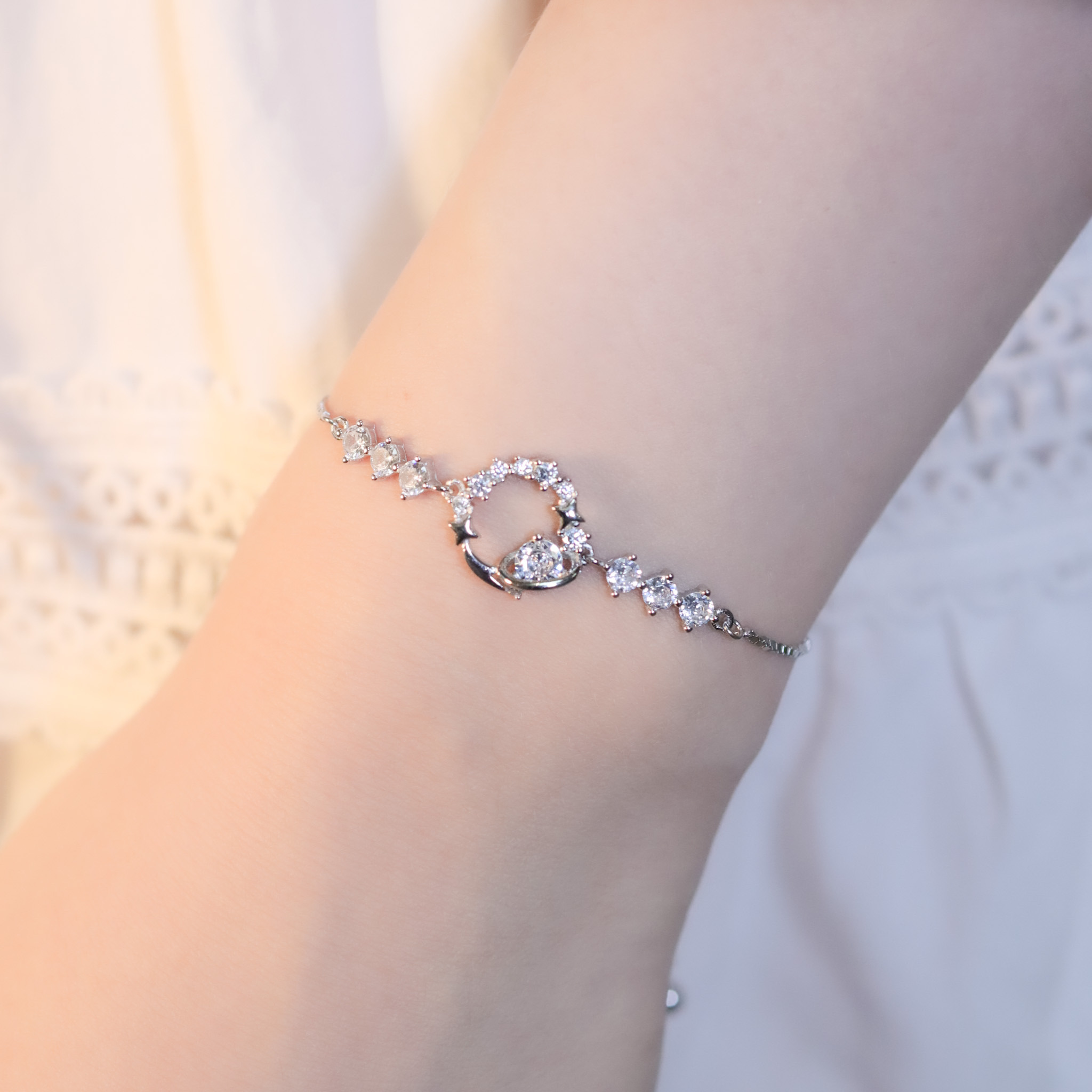 | 925純銀・白金・ 玫瑰金 | 有你在的星球手鏈 (銀 / 玫瑰金) | BR1371 |