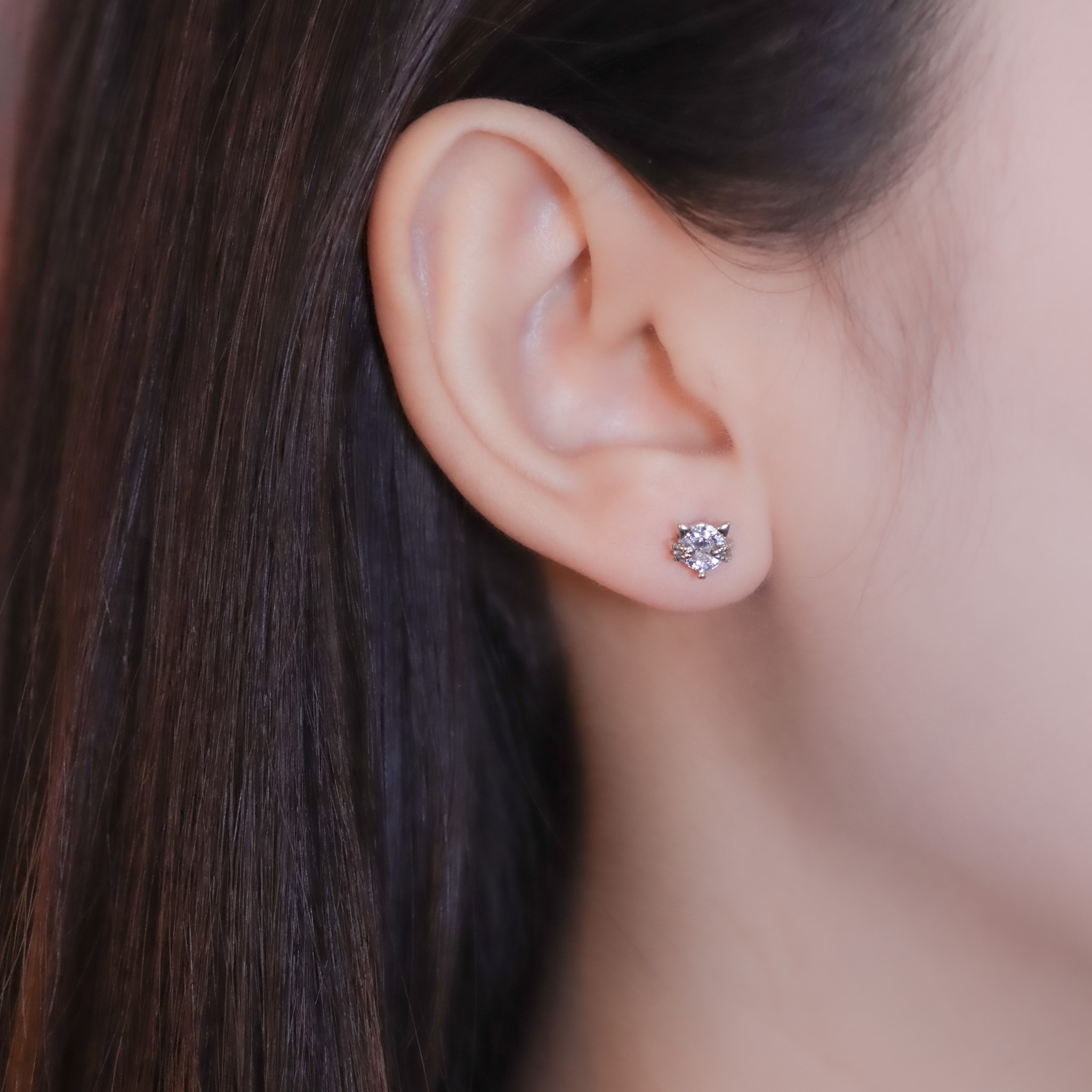 | 925純銀 | 喵趣小招呼耳環 | EA1027 |