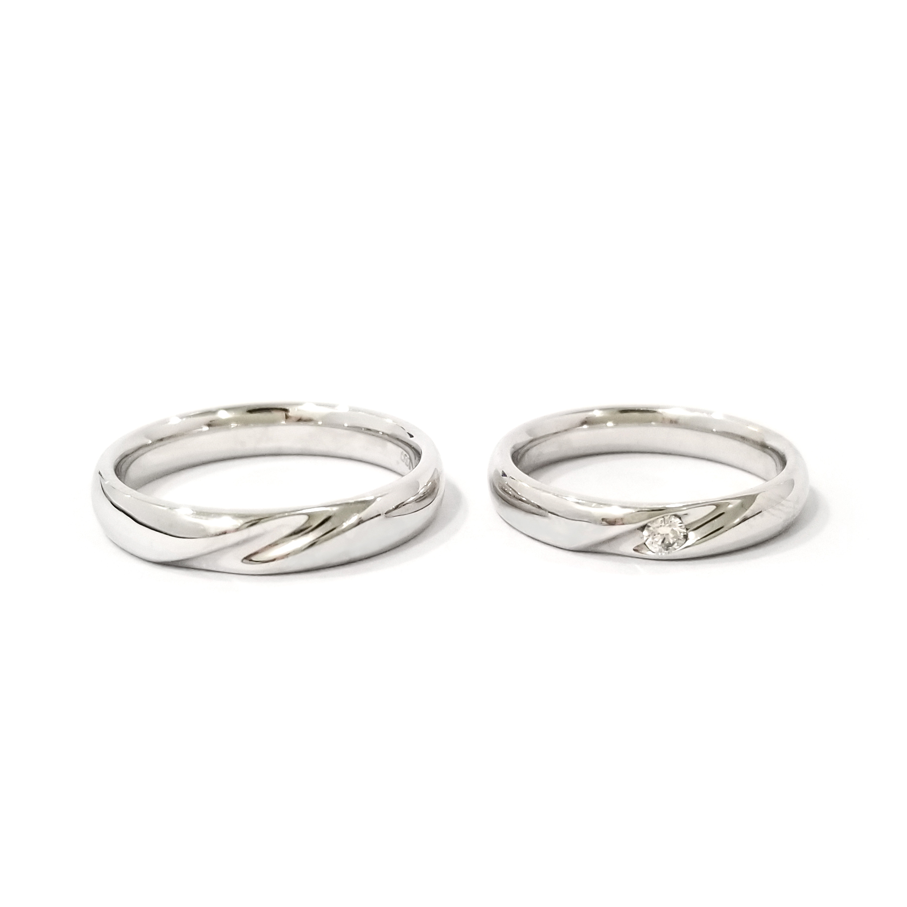 18K白金鑽石結婚戒指(WHK01WG05L & WHK01WG05M)