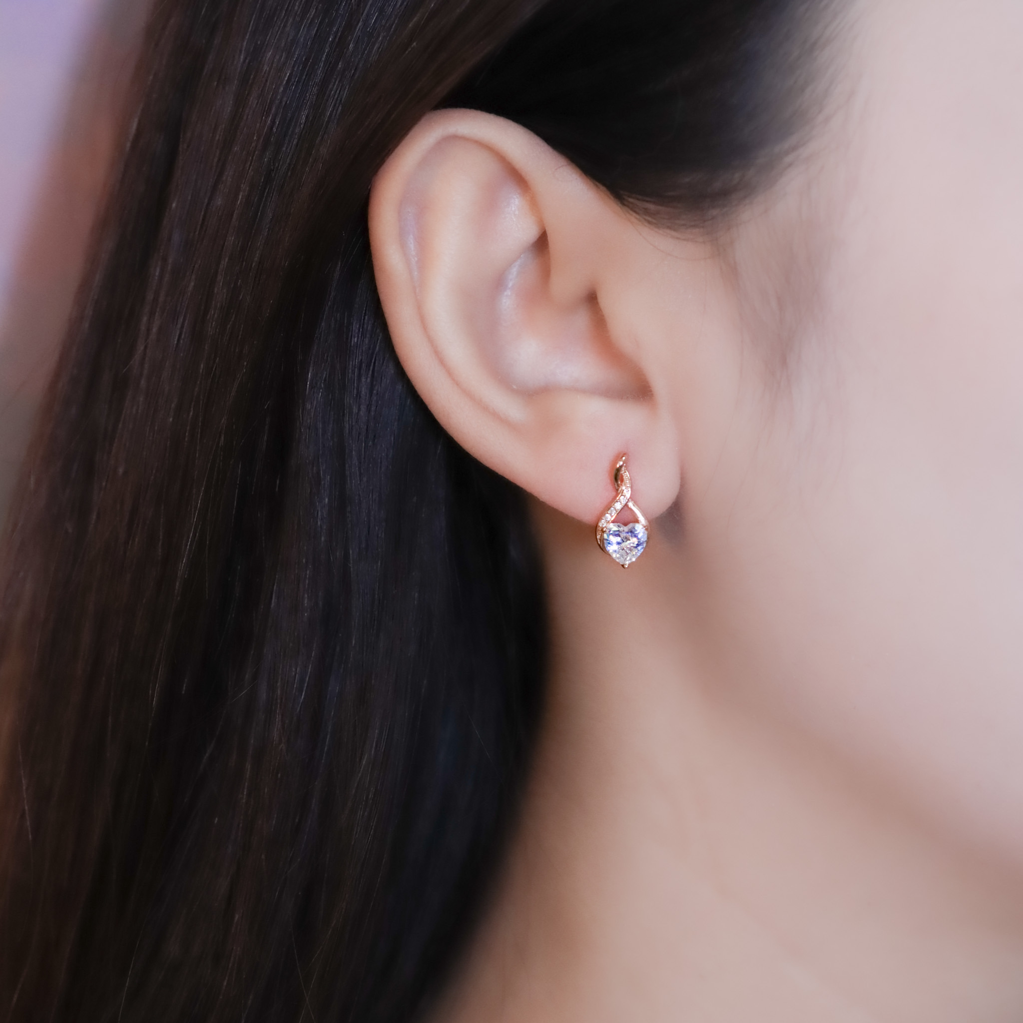 | 925純銀・白金・玫瑰金 | 轉身仍愛你耳環 (銀/玫瑰金) | EA1019 |