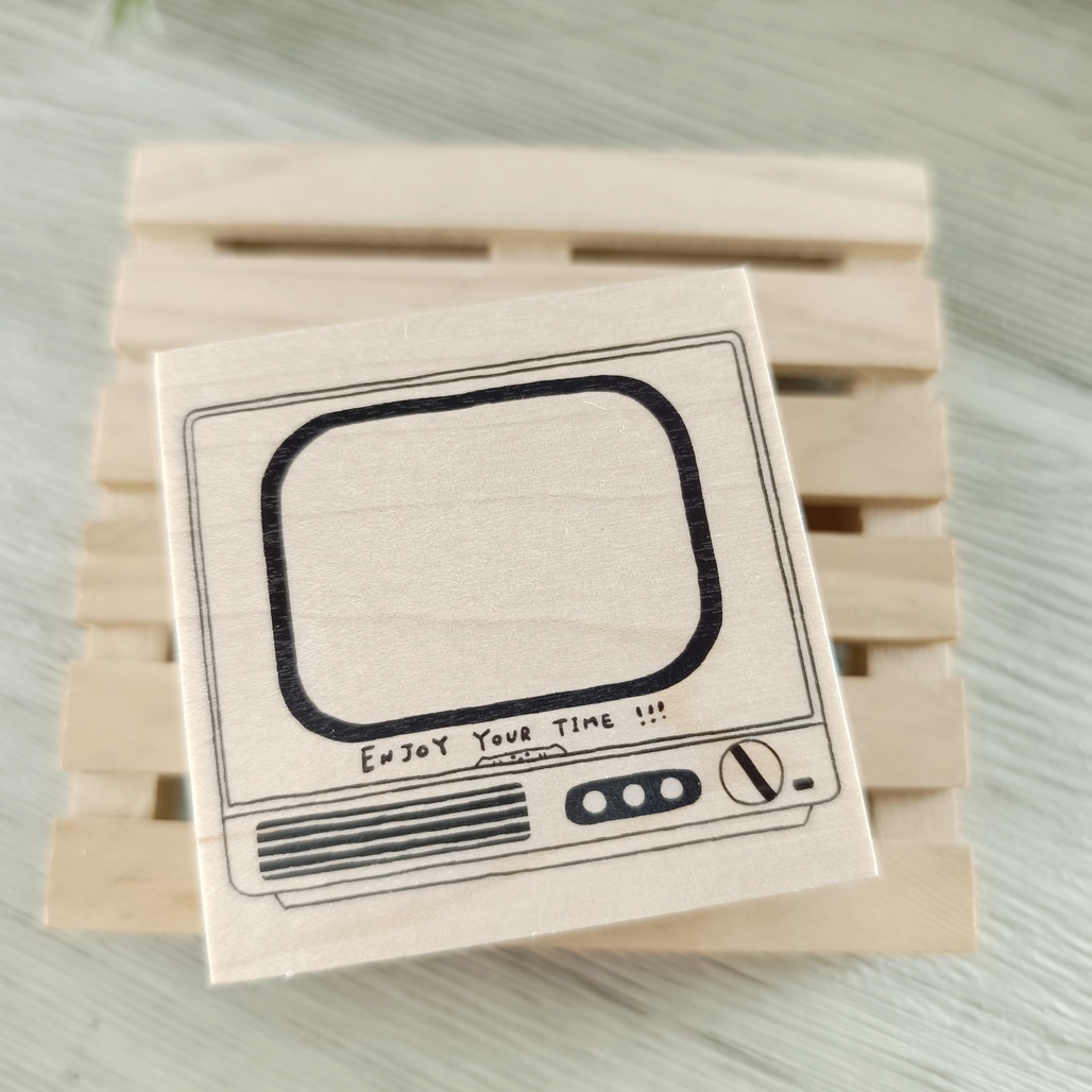 がまぞく工房Rei．電視機 5.8x5.8cm日本原創印章