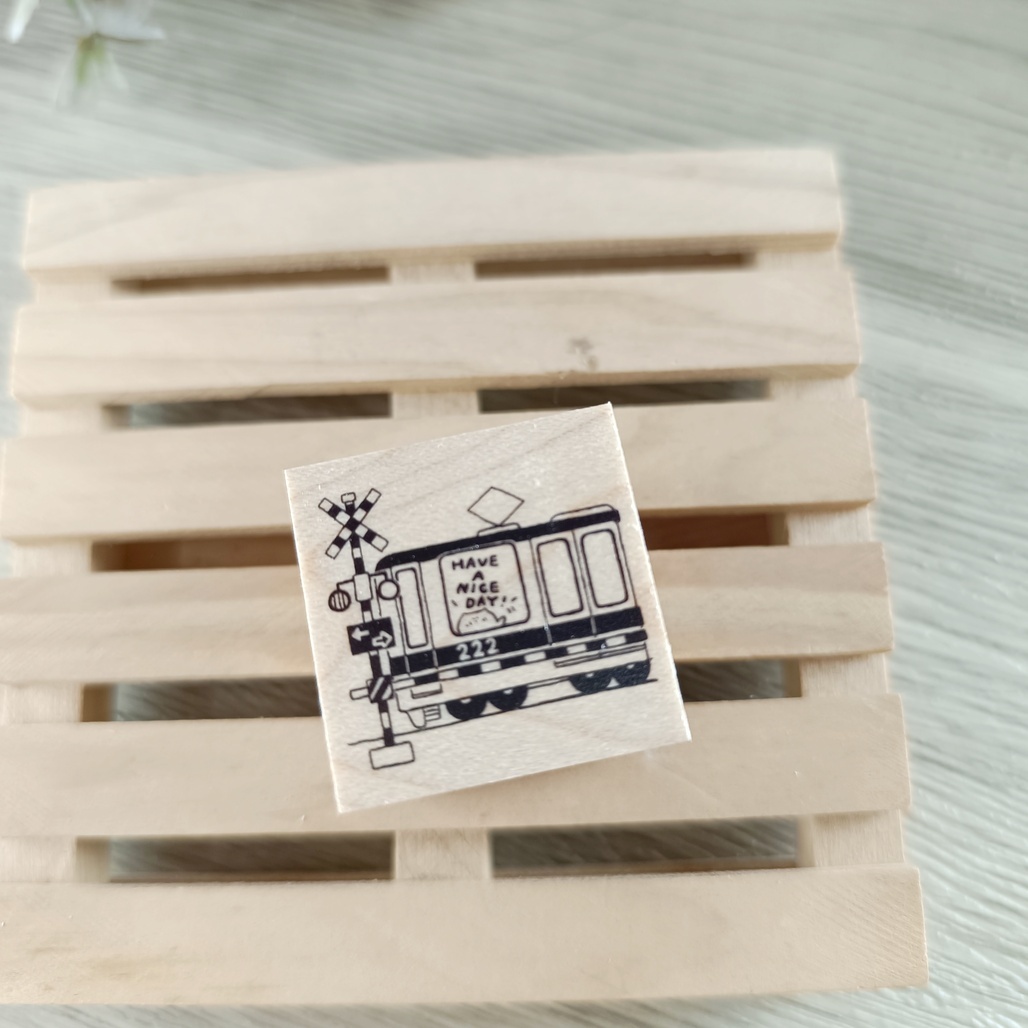がまぞく工房Rei．電車 3x3cm日本原創印章