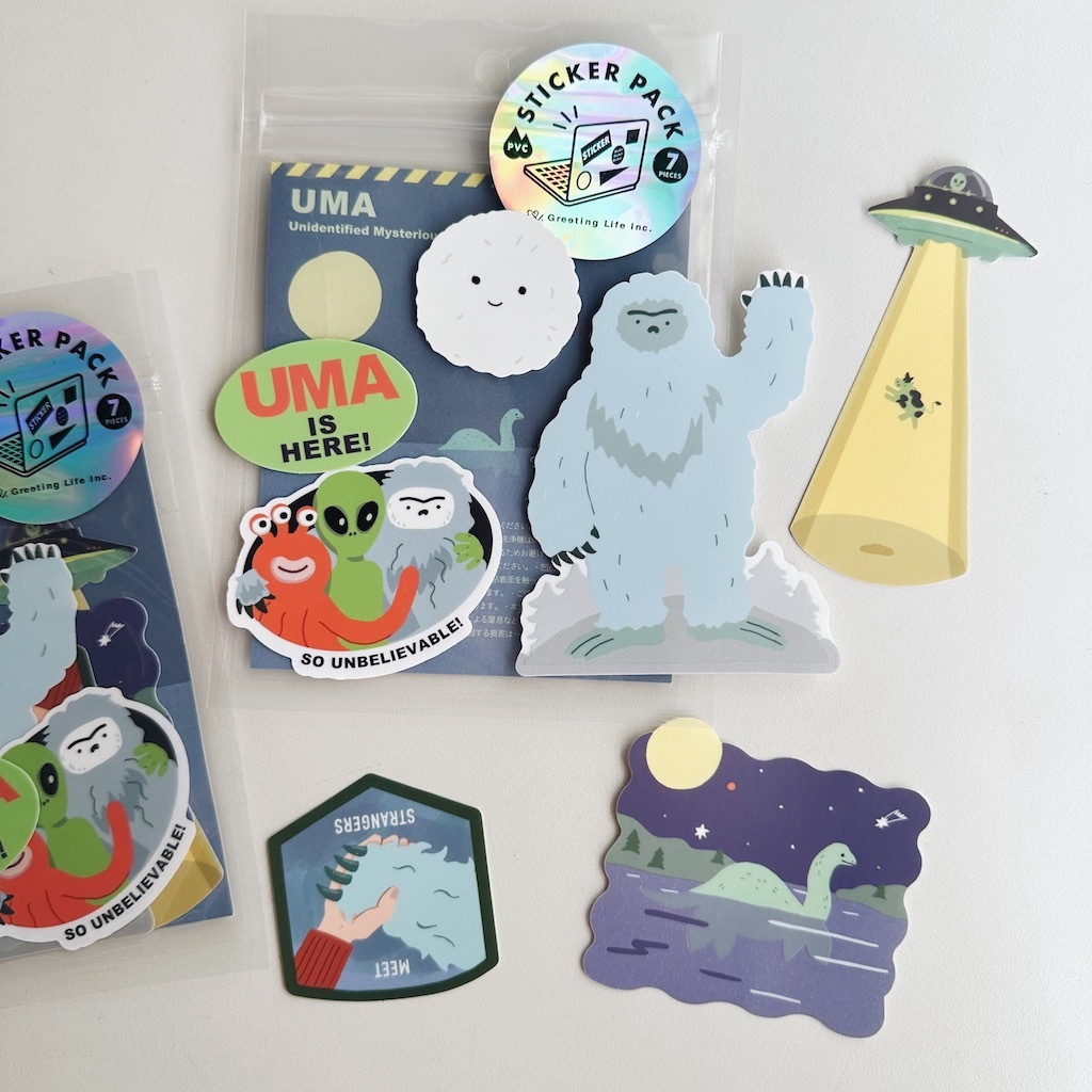 ＵＭＡ 不明物體 外星幽浮 7入防水貼紙包 ｜日本Greeting Life