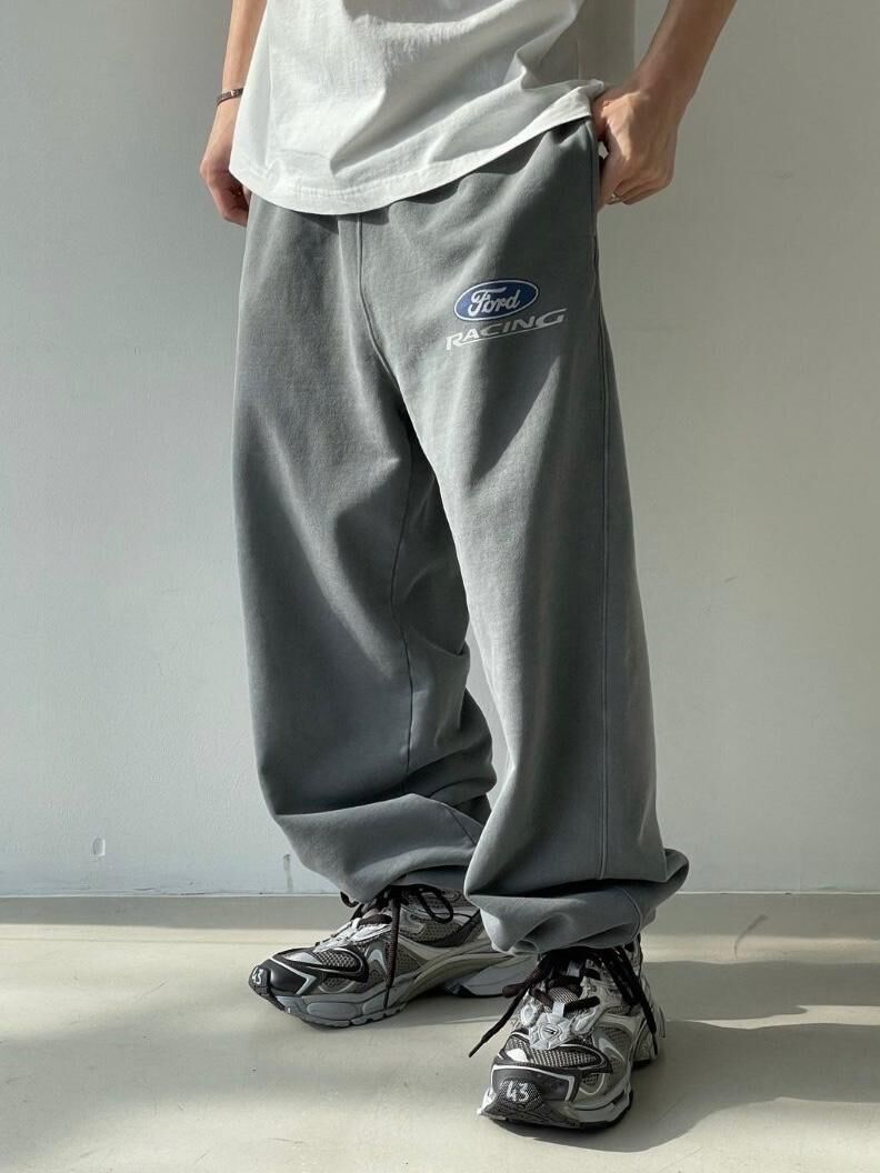 洗水英文字束腳鬆身運動褲 ARCHIVE-334P