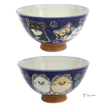 日本美濃燒小狗瓦碗12.5CM (日本製)