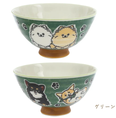 日本美濃燒小狗瓦碗12.5CM (日本製)