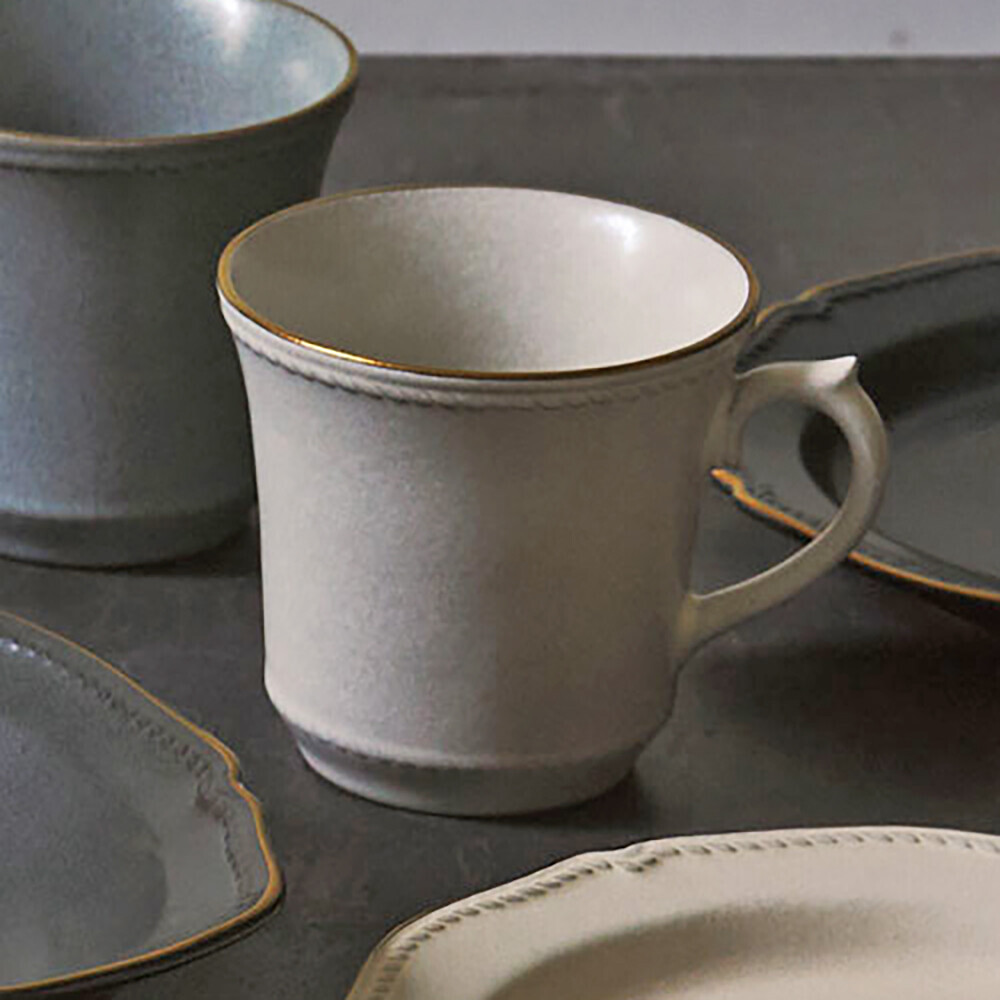 日本製美濃燒 350ml 古典馬克杯 象牙白｜日本Aito製作所