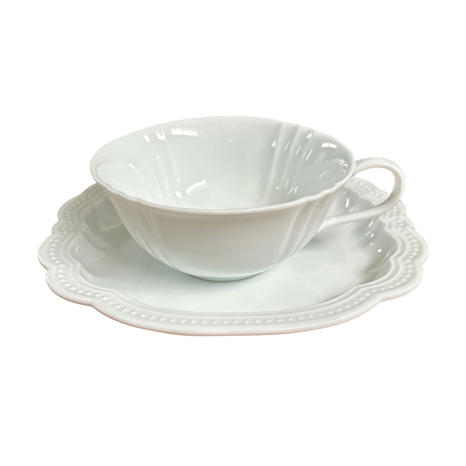 日本製美濃燒 白瓷器 優雅下午茶 杯盤組｜日本Aito製作所