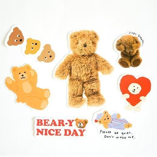 泰迪熊 7入防水貼紙包 ｜日本Greeting Life