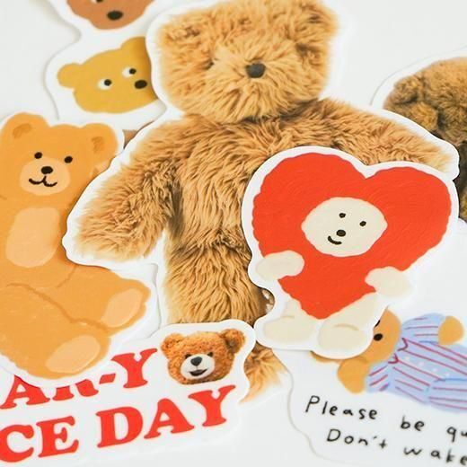 泰迪熊 7入防水貼紙包 ｜日本Greeting Life