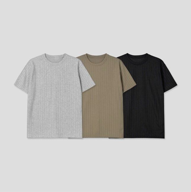 淨色暗直紋短袖Tee T5771