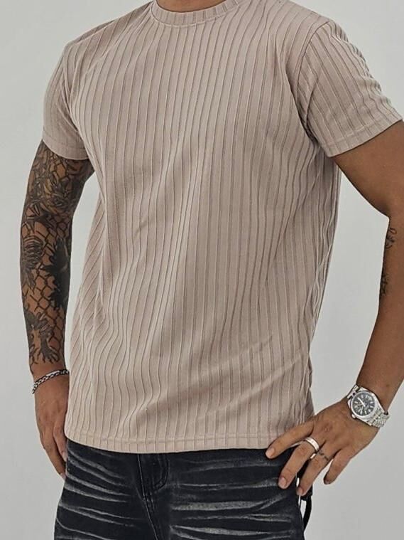 淨色暗直紋短袖Tee T5771