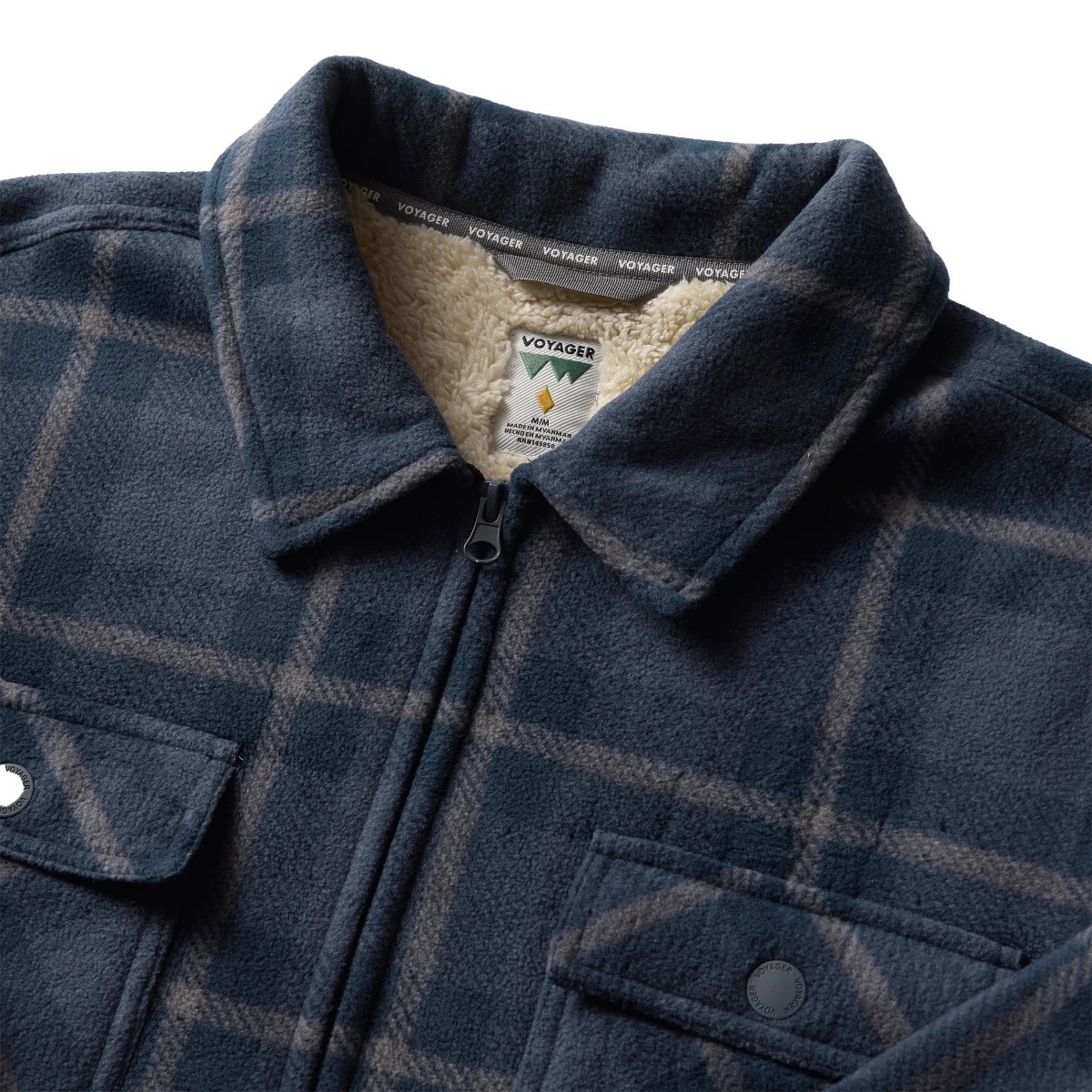 【預購】Voyager G081351 男裝拉鏈格仔外套