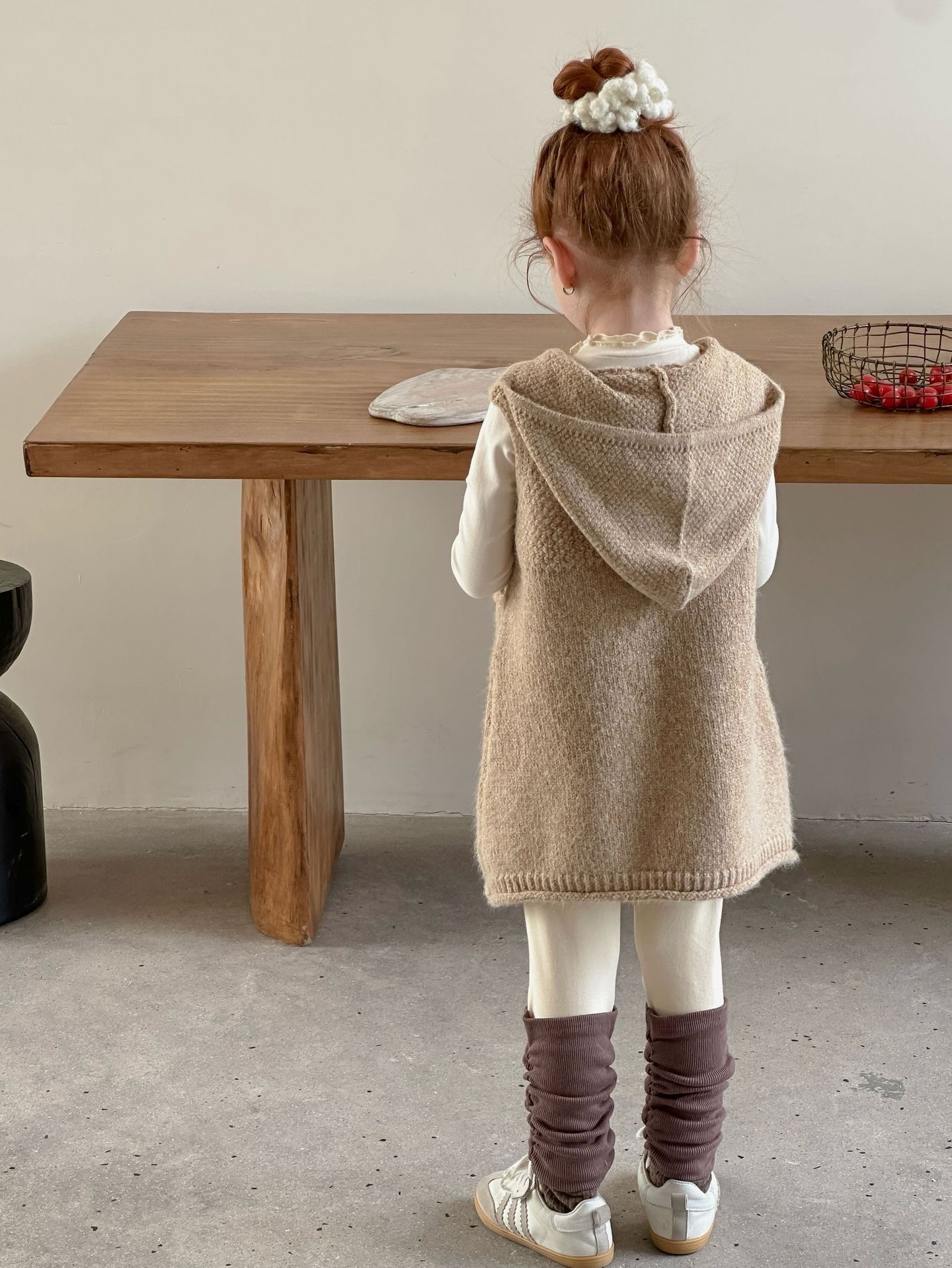 奶茶色麻花針織裙