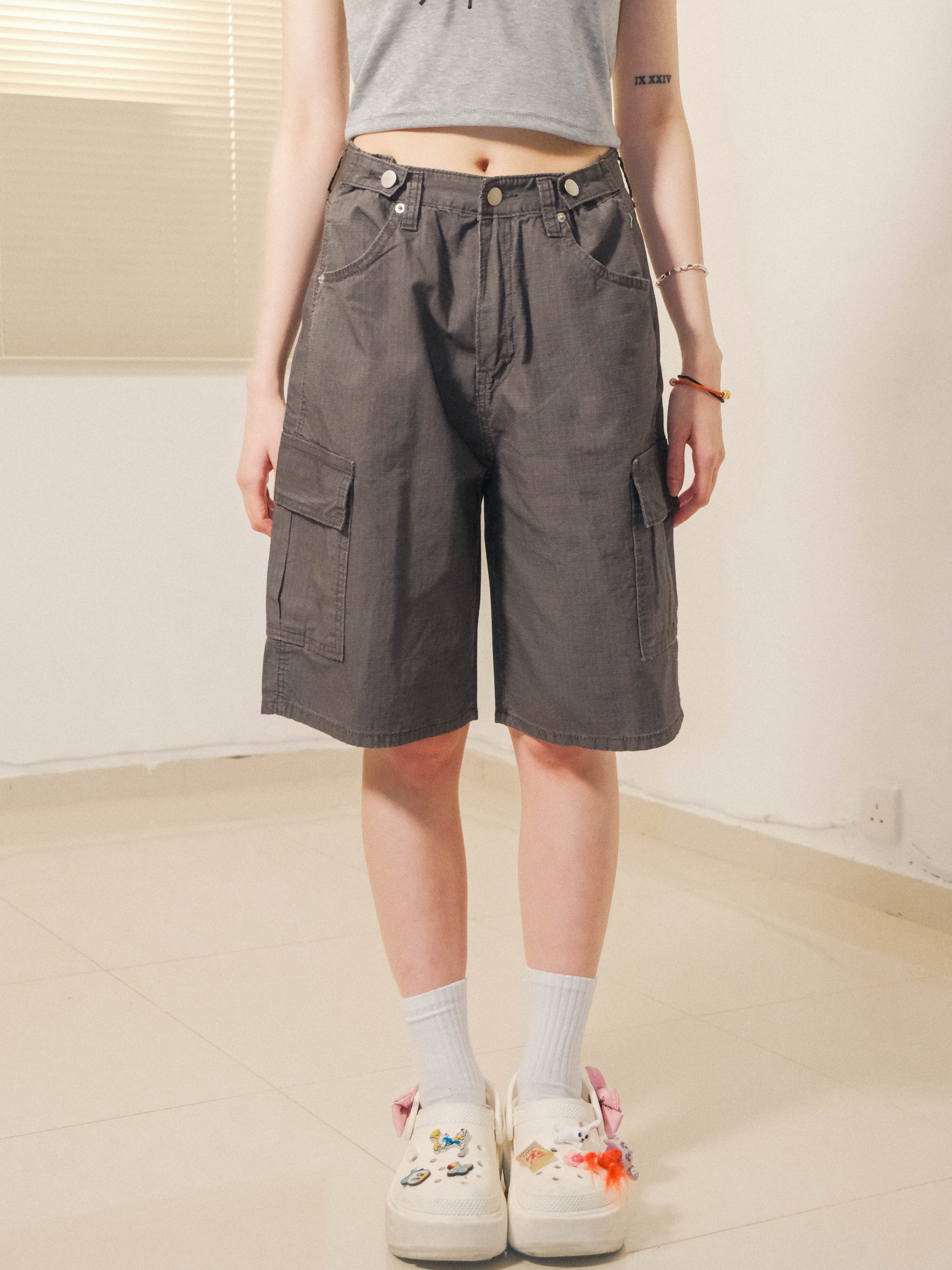 (已停產)Special～網格工裝七分褲