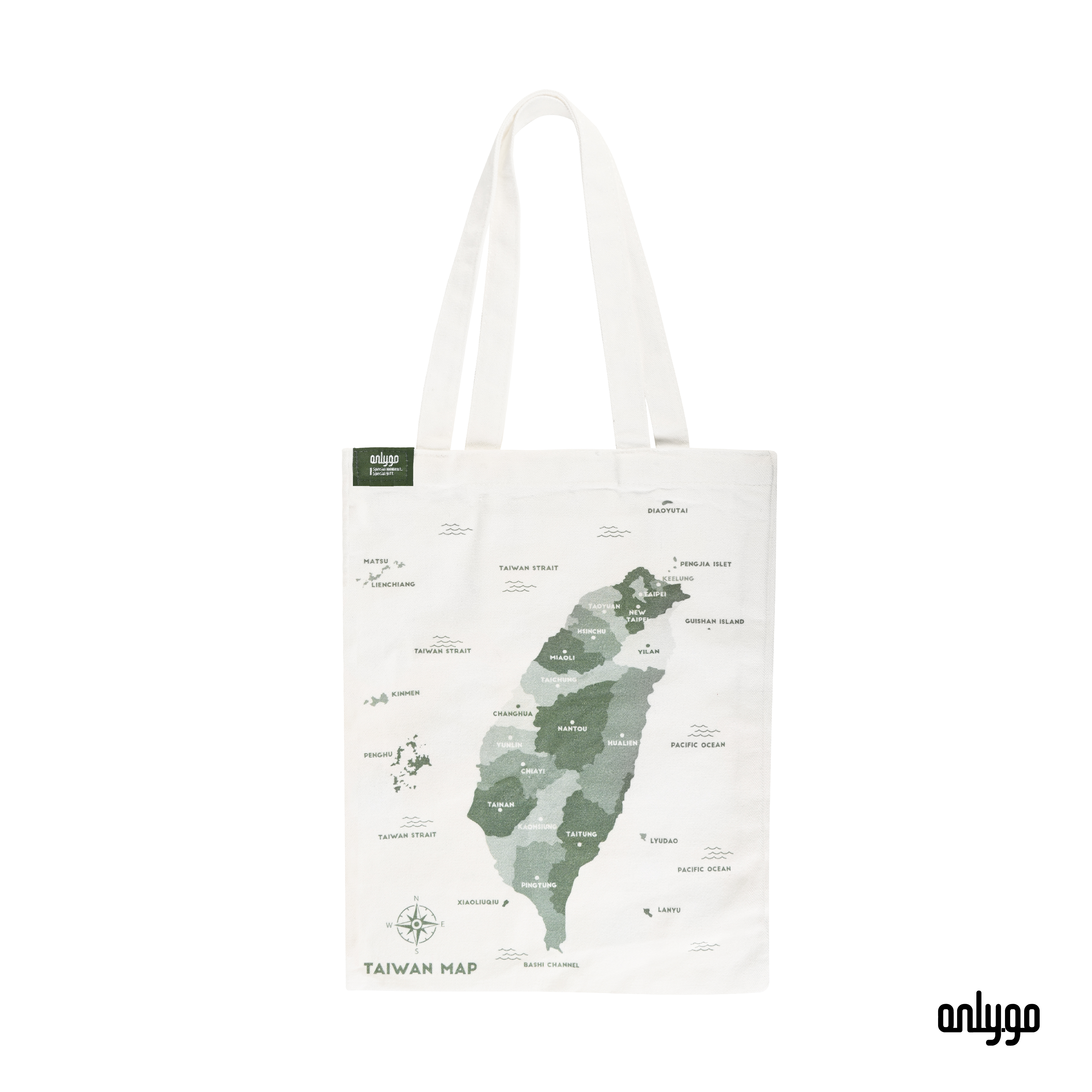 台湾地図キャンバストートバッグ