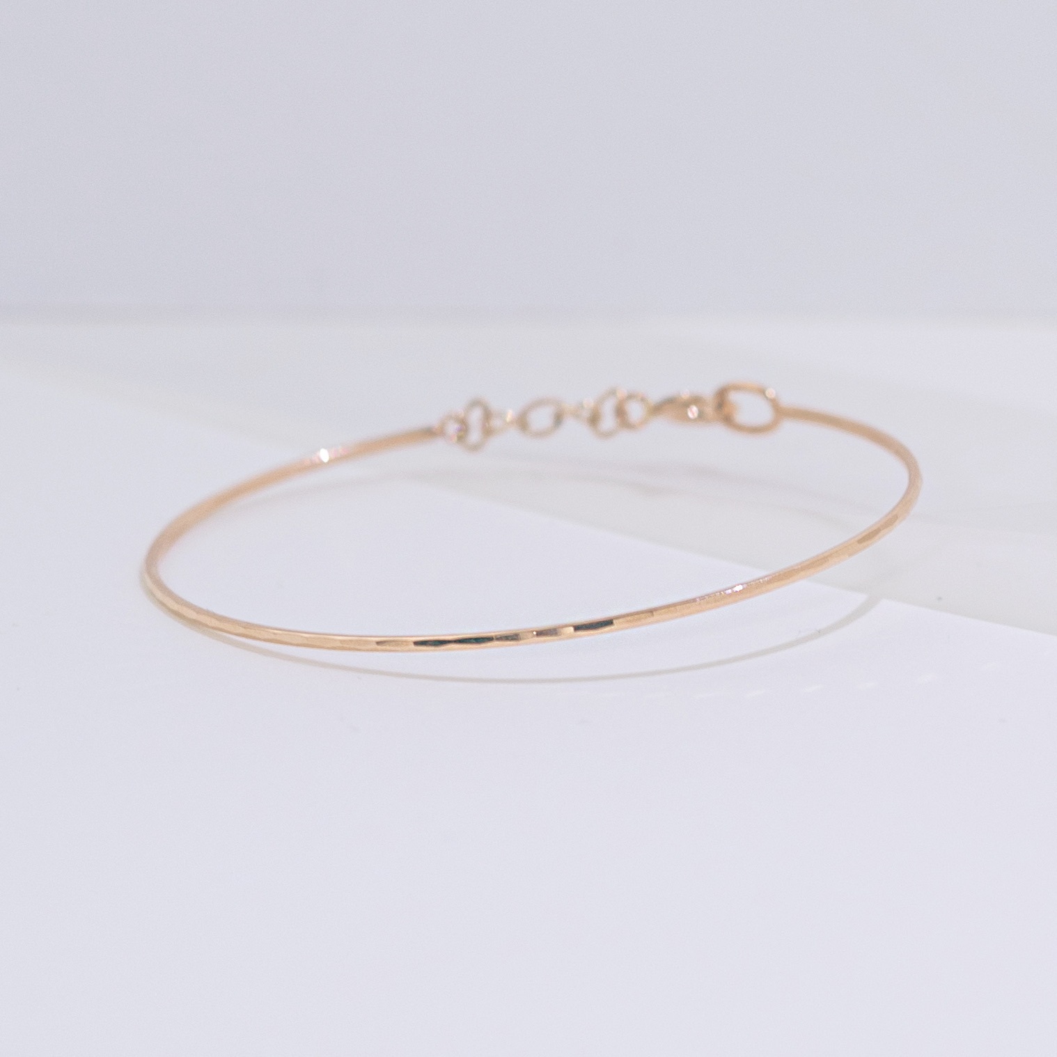 14K鍛敲切割手鐲