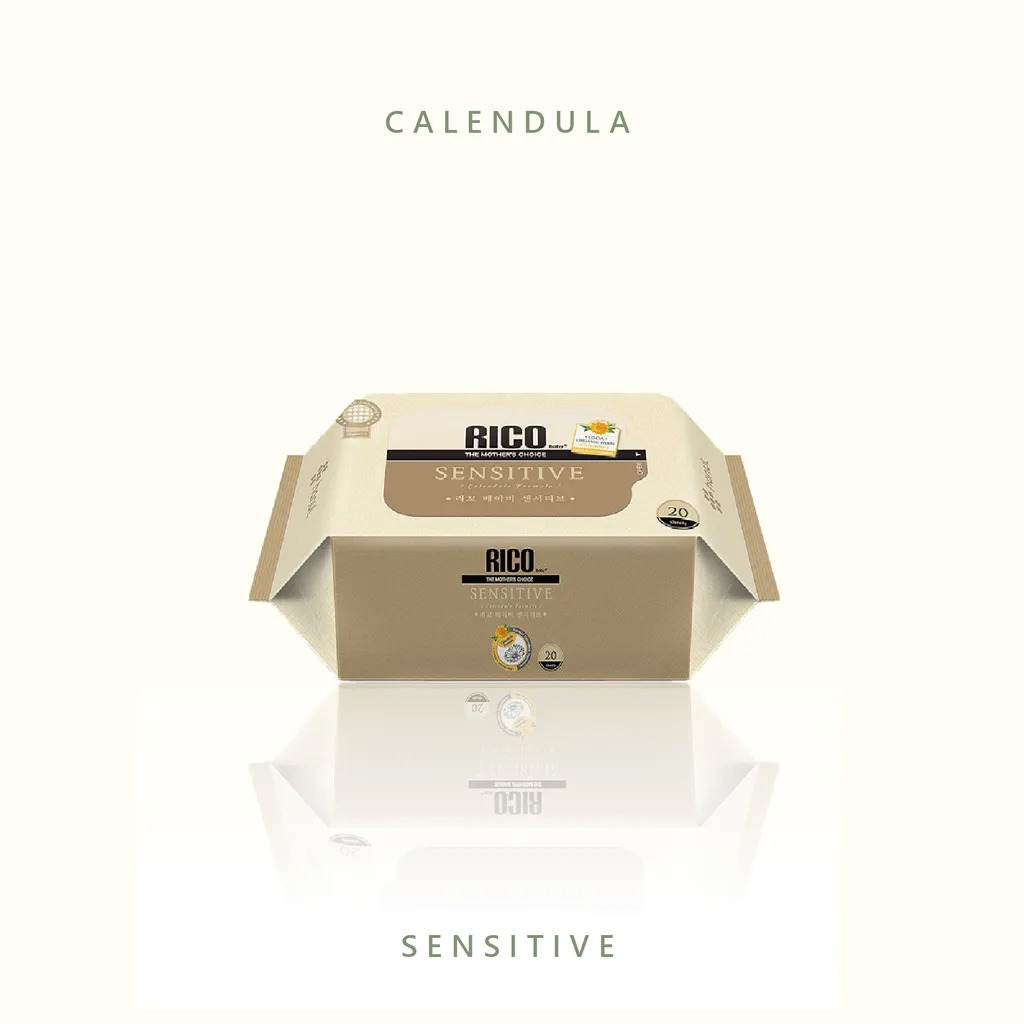韓國 RICO baby 金盞花有機天然厚款濕紙巾-Sensitive系列 20抽(無蓋款)