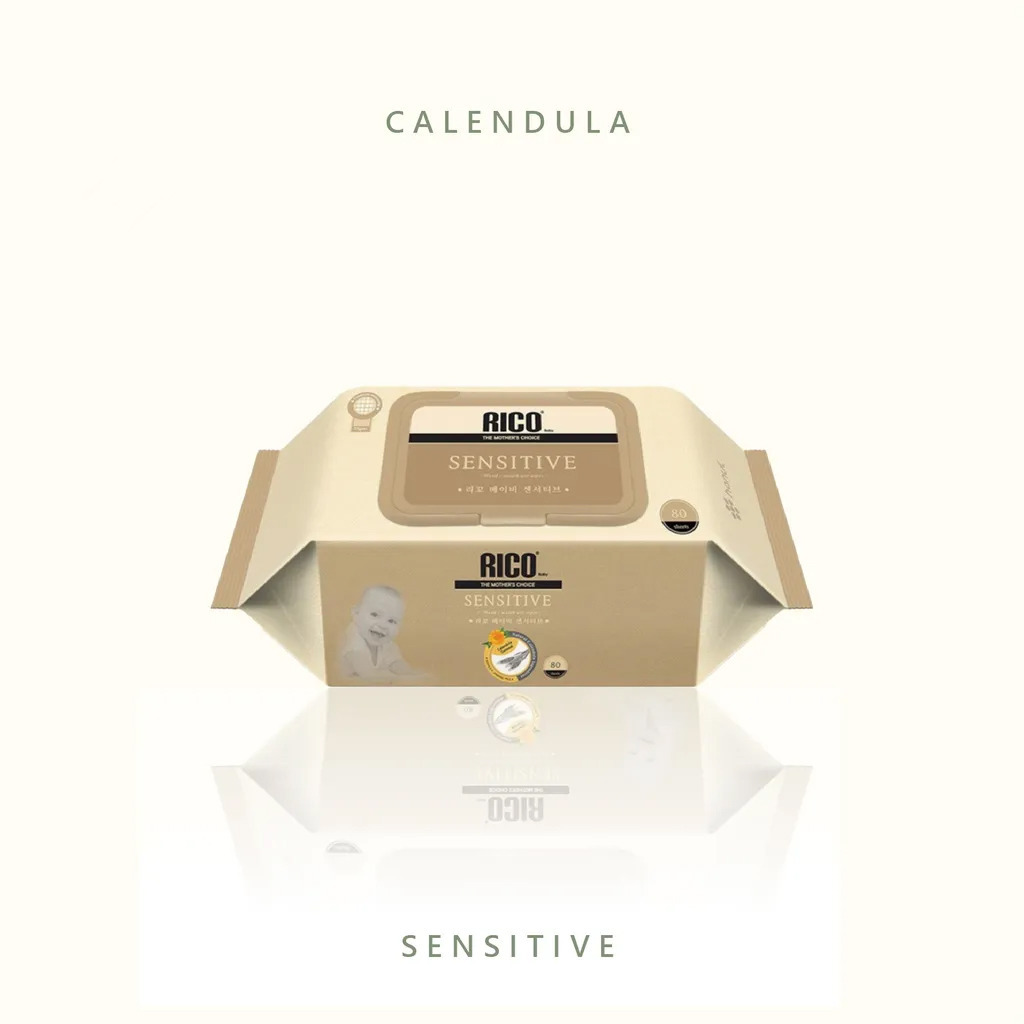 韓國 RICO baby 金盞花有機天然厚款濕紙巾-Sensitive系列 80抽