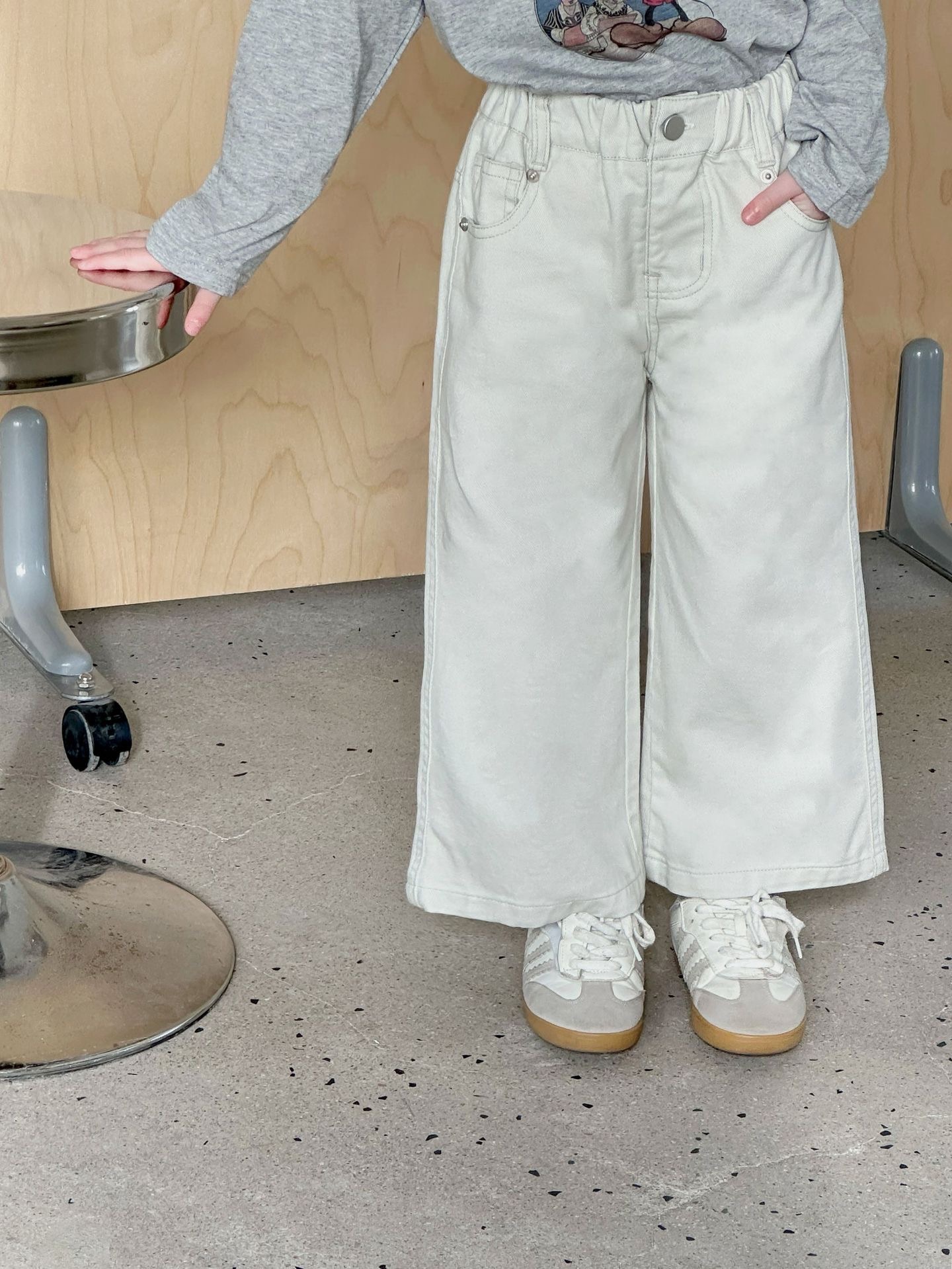 水洗棉復古直筒寬褲