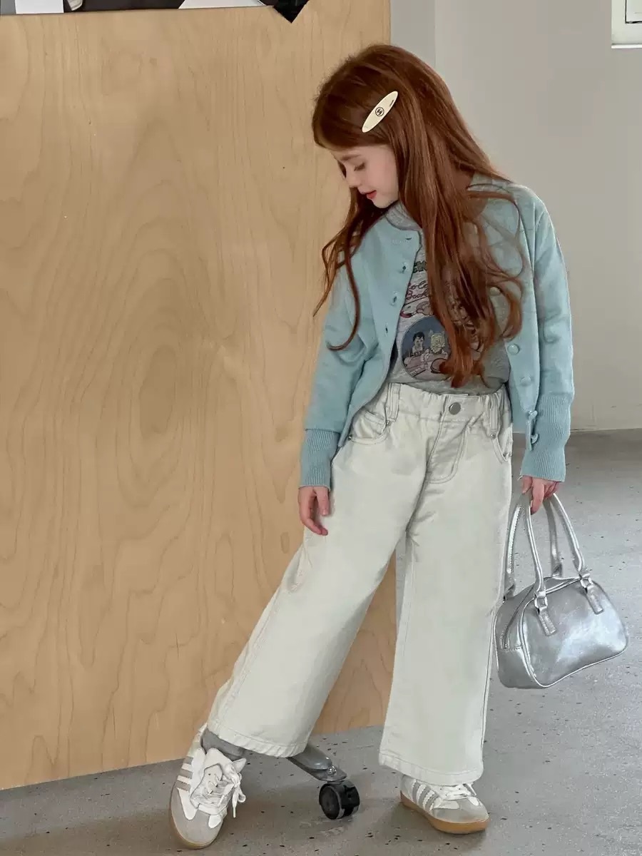 水洗棉復古直筒寬褲