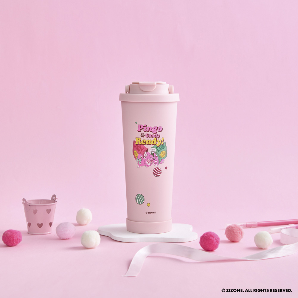 【 ZIZONE 】提把雙飲杯-糖果甜心款