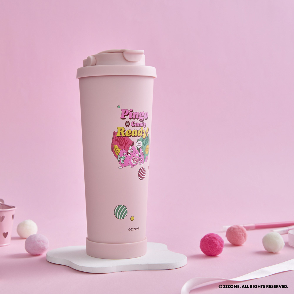 【 ZIZONE 】提把雙飲杯-糖果甜心款