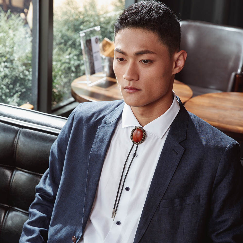 五行開運(木) - 葉框巴花木 保羅領帶/BoloTie/美式領帶－快速出貨