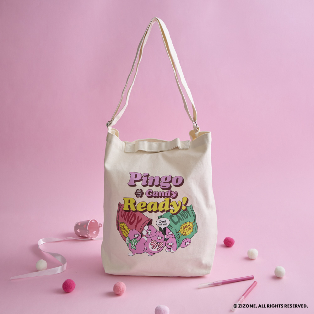 【 ZIZONE 】帆布肩背包-糖果甜心款