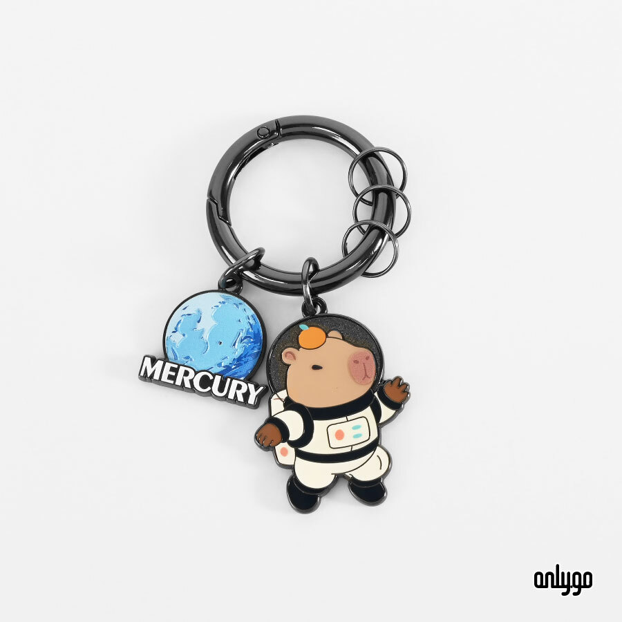 動物宇宙飛行士 夜光キーホルダー｜水星 × カピバラ