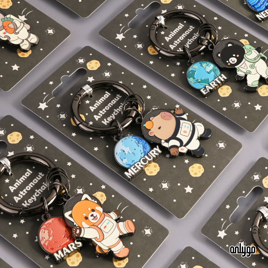 動物宇宙飛行士 夜光キーホルダー｜水星 × カピバラ
