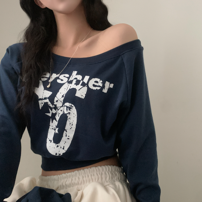 早秋預訂｜露領數字單肩T 恤