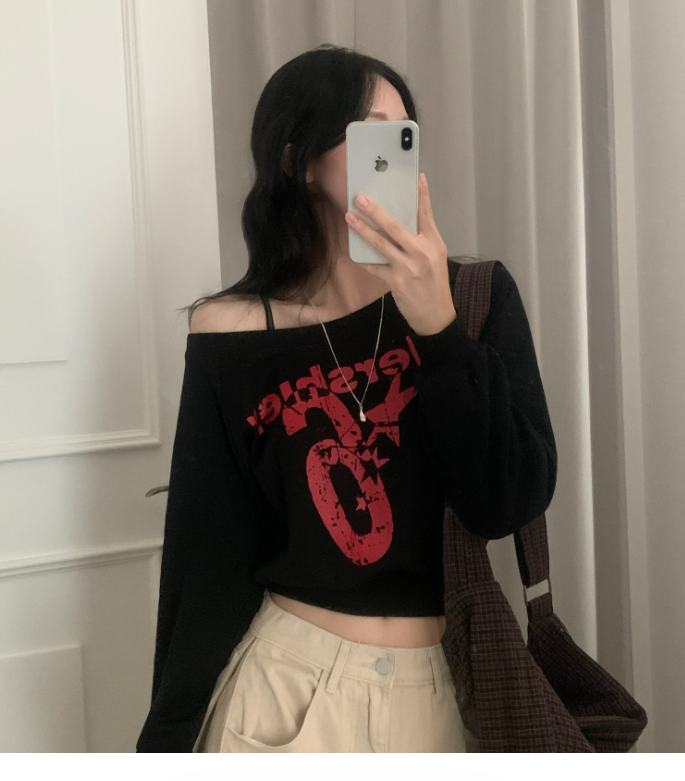 早秋預訂｜露領數字單肩T 恤