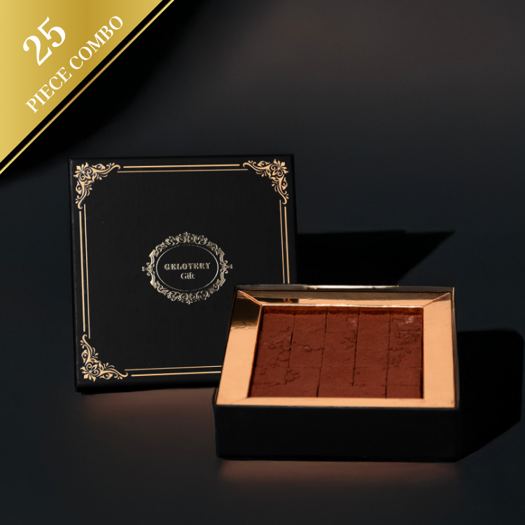 【組合】25入 AMEDEI 70%生巧克力1盒＋25入 丸久小山園抹茶生巧克力1盒（奶素）