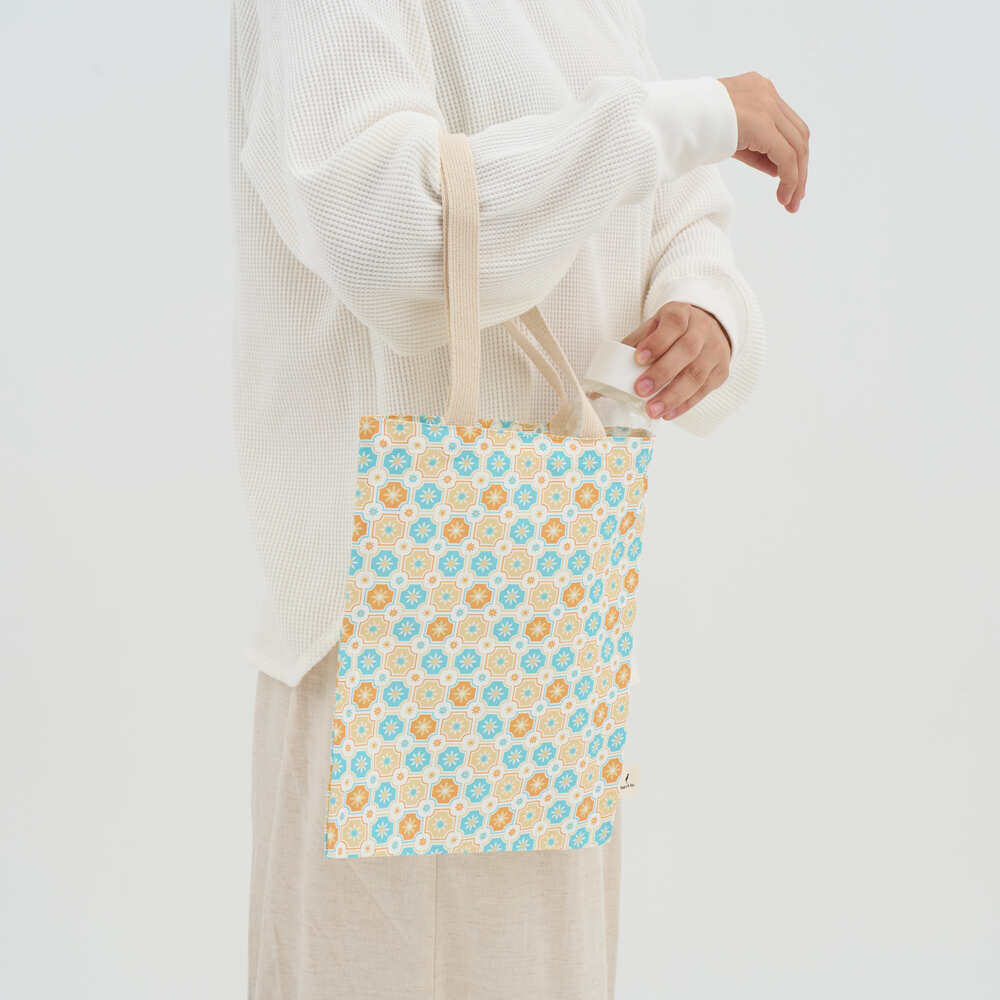 Book Tote Bag/Old Ceramic Tile No.2/Glass Marbles