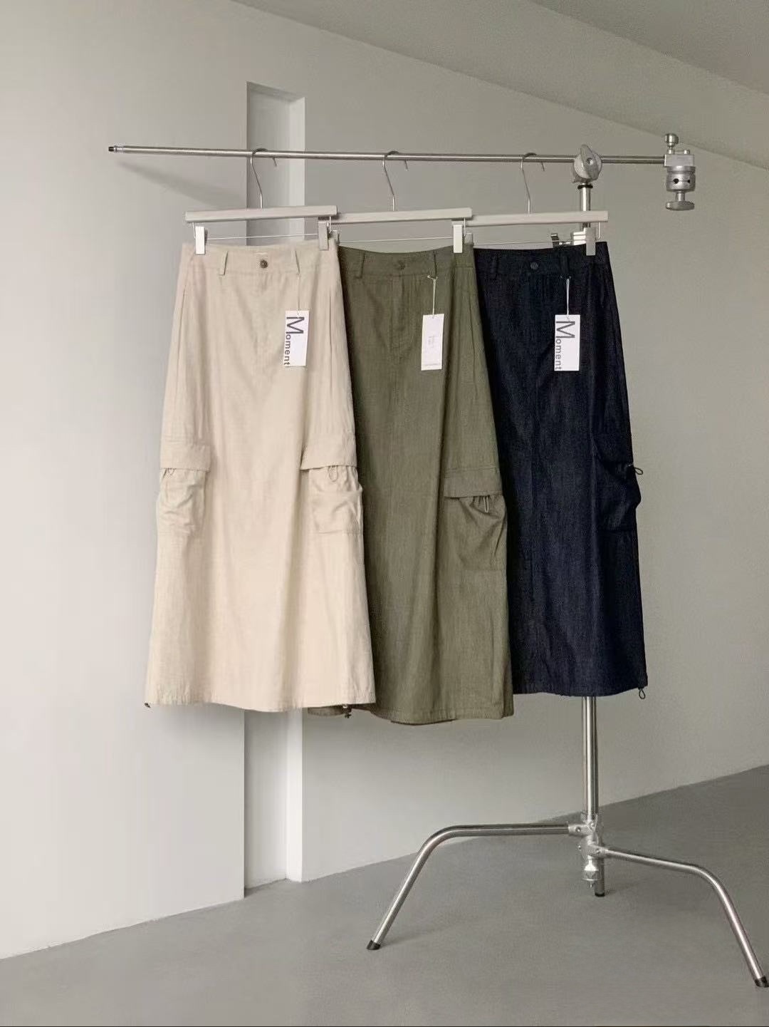 6125 美式工裝後開衩長裙