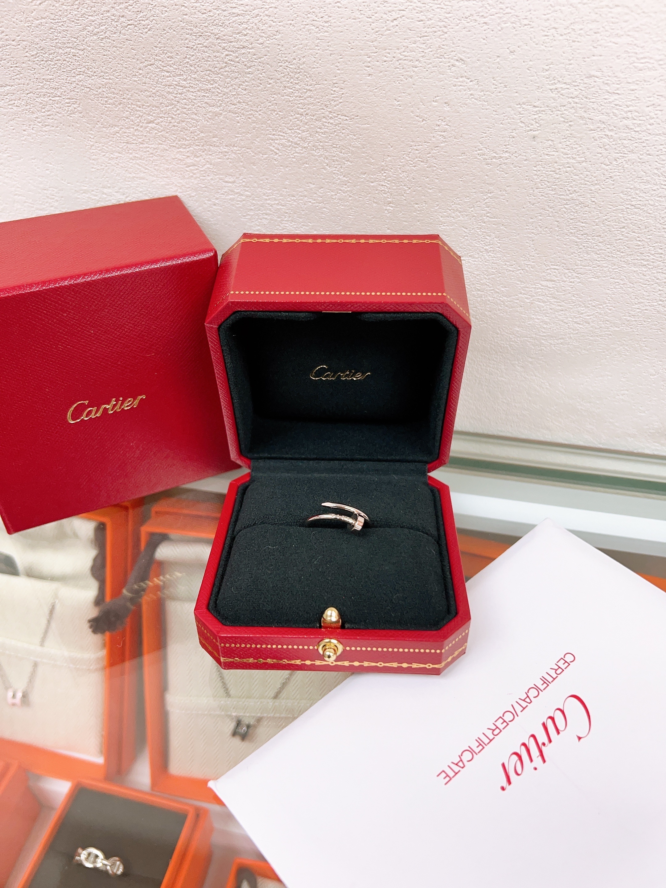 *Unused* (size 51) Cartier juste en clou ring (white gold)