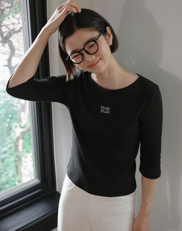 預訂｜MUAHMUAH SLIM CREW NECK 7 LENGTH T-SHIRT