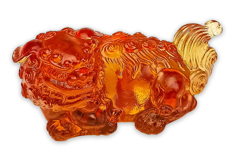 鹿港窯禮品館｜琉璃掌中袖獅 手工藝術擺件 招財開運吉祥收藏