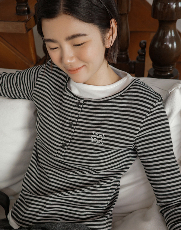 預訂｜MUAHMUAH STRIPE LAYERED T-SHIRT
