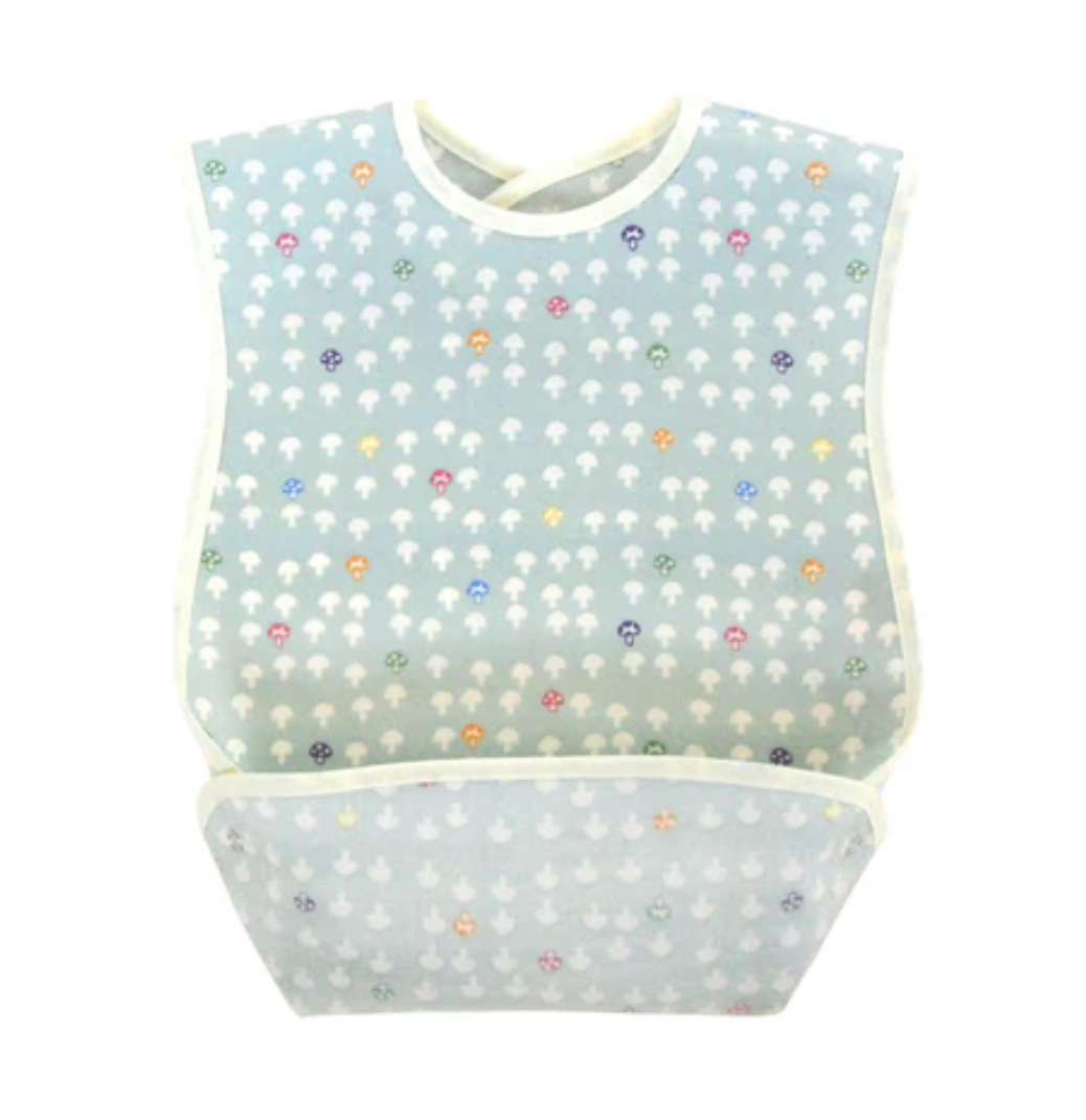 日本製 10mois Hoppetta 蘑菇圖案飯衣 圍兜