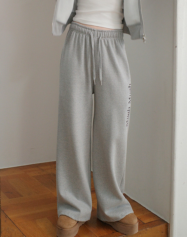 預訂｜MUAHMUAH LOGO STITCH WIDE NAPPING BANDING PANTS