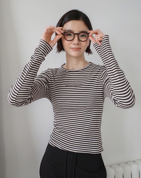 預訂｜MUAHMUAH STRIPE ROUND LONG SLEEVE T-SHIRT