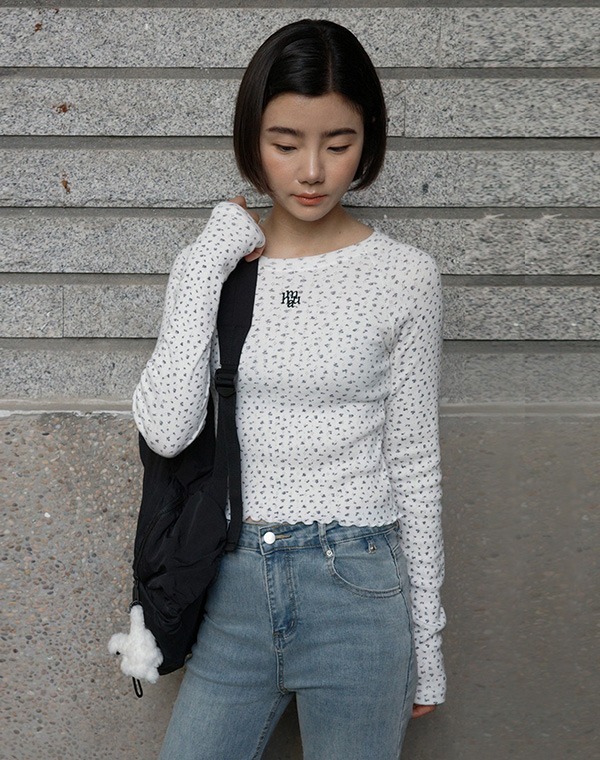 預訂｜MUAHMUAH FLOWER FRILL CROP LONG SLEEVE