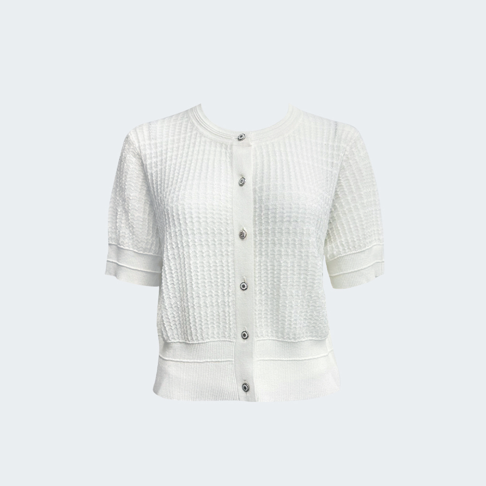 萊賽爾編織短袖針織外套