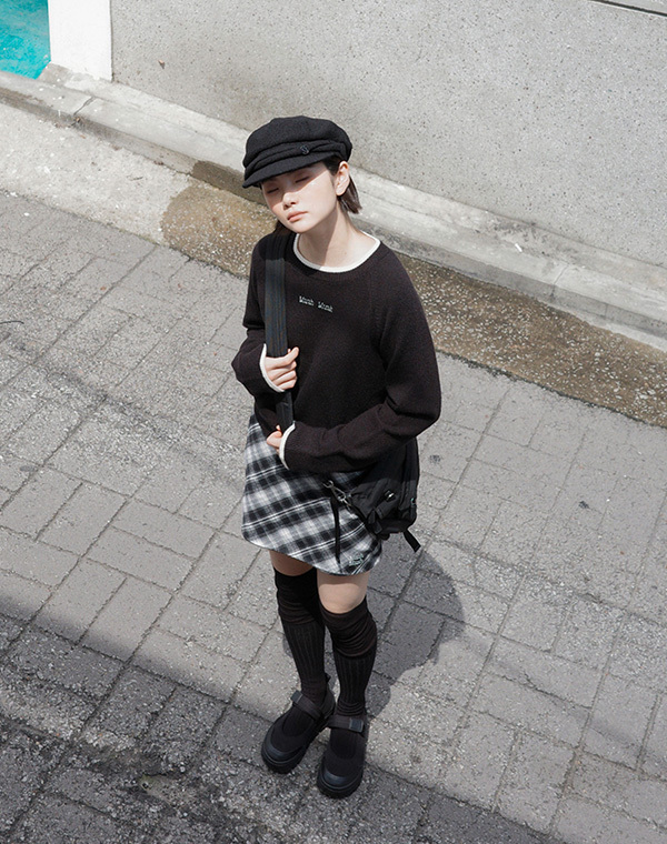 預訂｜MUAHMUAH COZY CHECK MINI SKIRT