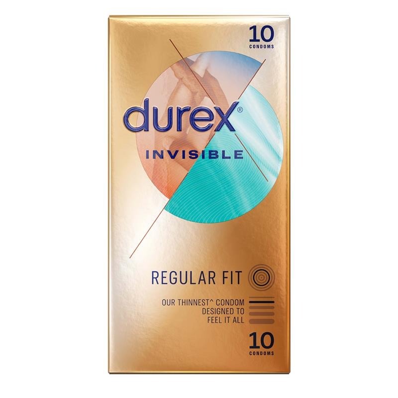 Durex 杜蕾斯 Invisible Regular Fit 超薄裝更薄型 10片裝 乳膠安全套